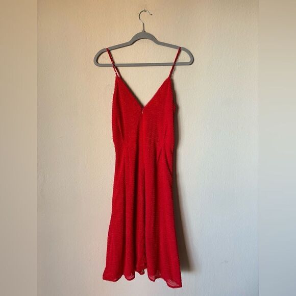 House of Harlow 1960 x Revolve Swiss Dot Ines Midi Red Dress Tank Size XS - Picture 7 of 11